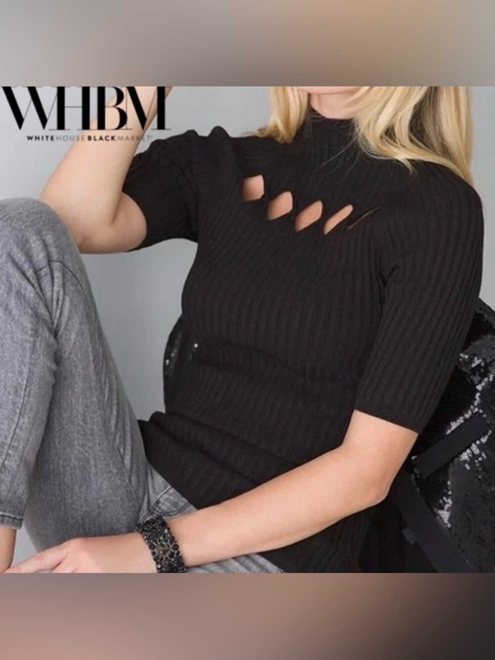 White House Black Market Ribbed Top
